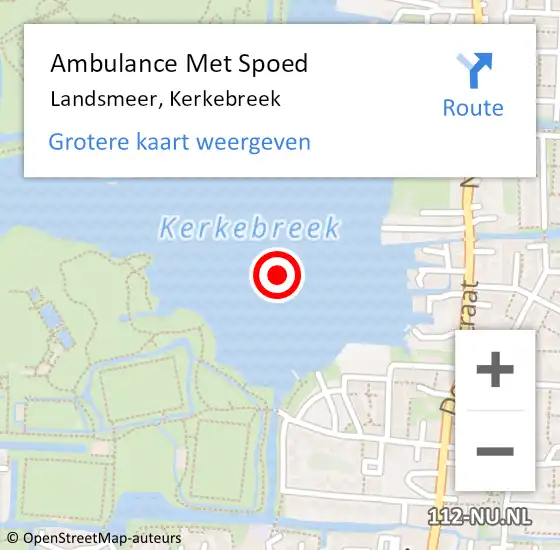 Locatie op kaart van de 112 melding: Ambulance Met Spoed Naar Landsmeer, Kerkebreek op 21 oktober 2020 21:21