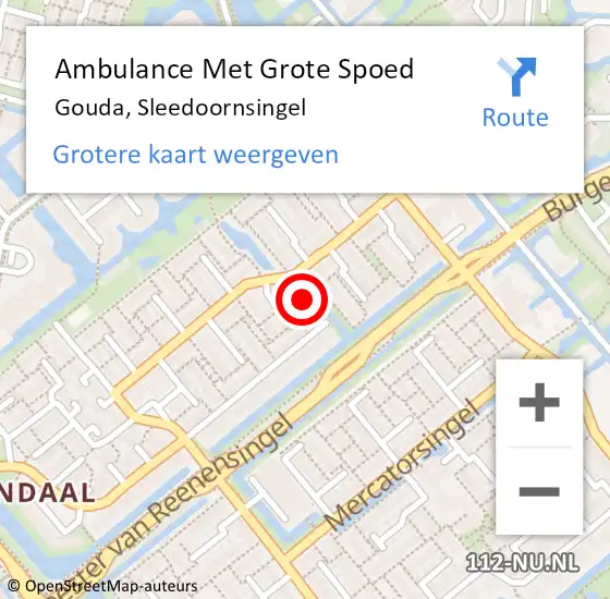 Locatie op kaart van de 112 melding: Ambulance Met Grote Spoed Naar Gouda, Sleedoornsingel op 21 oktober 2020 21:51