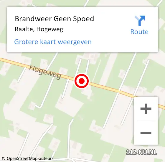 Locatie op kaart van de 112 melding: Brandweer Geen Spoed Naar Raalte, Hogeweg op 21 oktober 2020 22:01