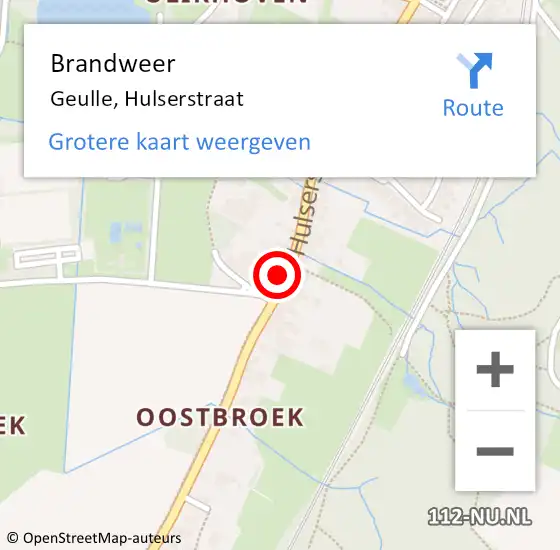 Locatie op kaart van de 112 melding: Brandweer Geulle, Hulserstraat op 22 mei 2014 12:50