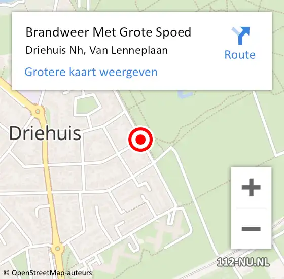 Locatie op kaart van de 112 melding: Brandweer Met Grote Spoed Naar Driehuis Nh, Van Lenneplaan op 21 oktober 2020 23:07