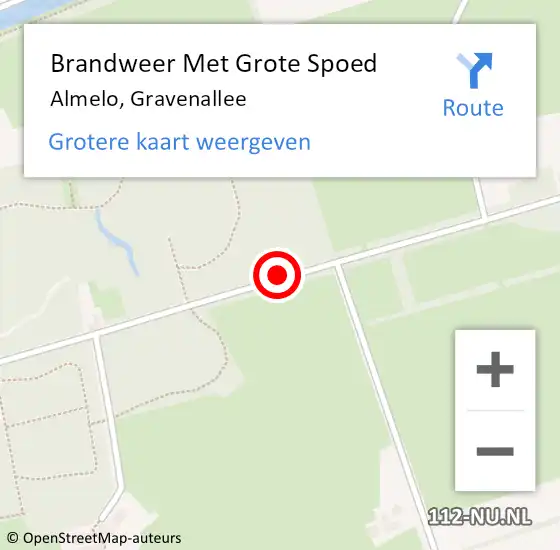 Locatie op kaart van de 112 melding: Brandweer Met Grote Spoed Naar Almelo, Gravenallee op 22 oktober 2020 08:01