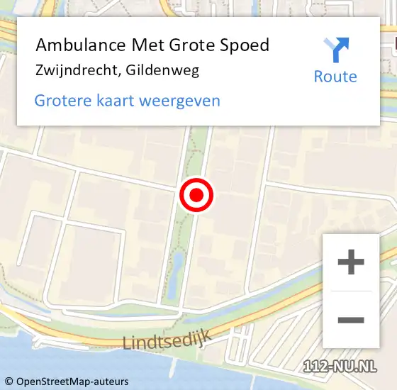 Locatie op kaart van de 112 melding: Ambulance Met Grote Spoed Naar Zwijndrecht, Gildenweg op 22 oktober 2020 08:47