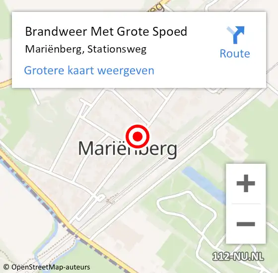 Locatie op kaart van de 112 melding: Brandweer Met Grote Spoed Naar Mariënberg, Stationsweg op 22 oktober 2020 10:24