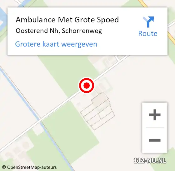 Locatie op kaart van de 112 melding: Ambulance Met Grote Spoed Naar Oosterend, Schorrenweg op 22 oktober 2020 14:04