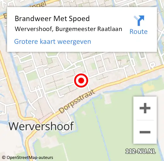 Locatie op kaart van de 112 melding: Brandweer Met Spoed Naar Wervershoof, Burgemeester Raatlaan op 22 oktober 2020 14:26
