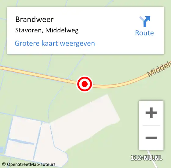 Locatie op kaart van de 112 melding: Brandweer Stavoren, Middelweg op 22 oktober 2020 15:05