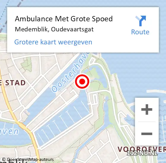 Locatie op kaart van de 112 melding: Ambulance Met Grote Spoed Naar Medemblik, Oudevaartsgat op 22 oktober 2020 18:47
