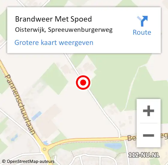 Locatie op kaart van de 112 melding: Brandweer Met Spoed Naar Oisterwijk, Spreeuwenburgerweg op 22 oktober 2020 19:05