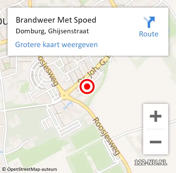 Locatie op kaart van de 112 melding: Brandweer Met Spoed Naar Domburg, Ghijsenstraat op 22 oktober 2020 23:29