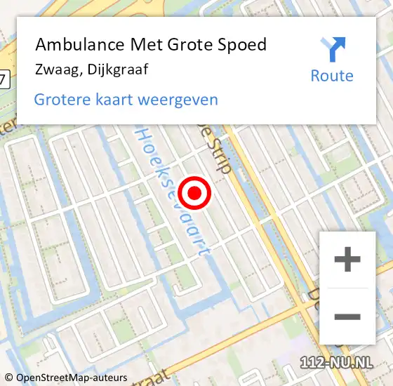 Locatie op kaart van de 112 melding: Ambulance Met Grote Spoed Naar Zwaag, Dijkgraaf op 23 oktober 2020 05:10
