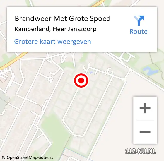 Locatie op kaart van de 112 melding: Brandweer Met Grote Spoed Naar Kamperland, Heer Janszdorp op 23 oktober 2020 08:15