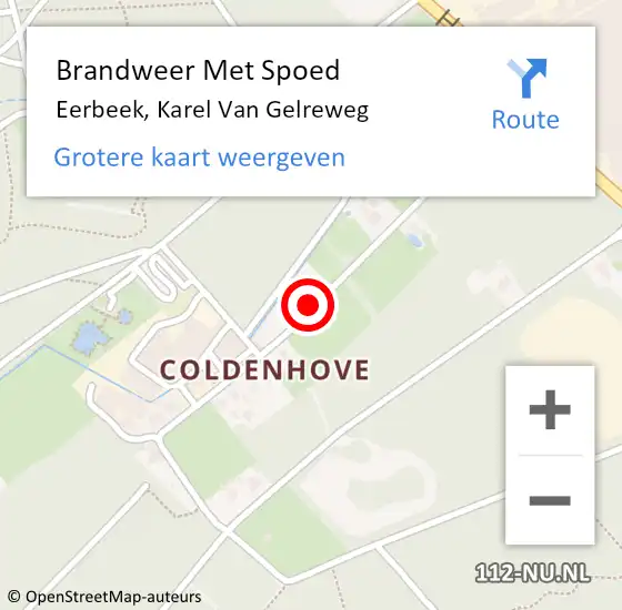 Locatie op kaart van de 112 melding: Brandweer Met Spoed Naar Eerbeek, Karel Van Gelreweg op 23 oktober 2020 09:09