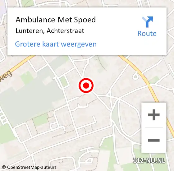 Locatie op kaart van de 112 melding: Ambulance Met Spoed Naar Lunteren, Achterstraat op 23 oktober 2020 10:01