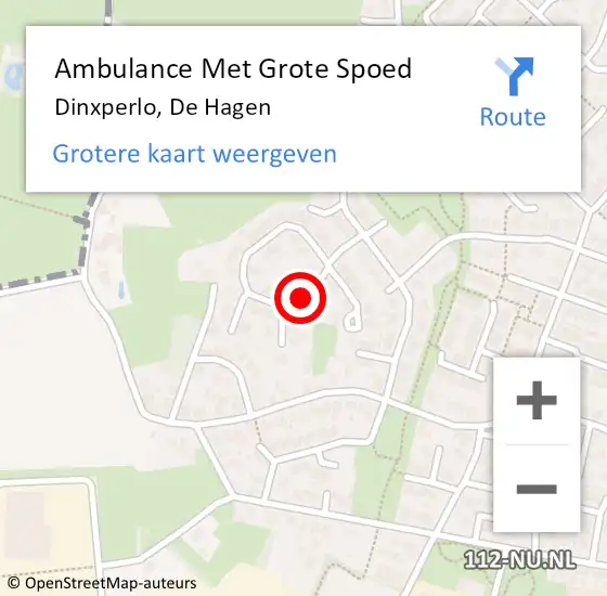 Locatie op kaart van de 112 melding: Ambulance Met Grote Spoed Naar Dinxperlo, De Hagen op 23 oktober 2020 10:07