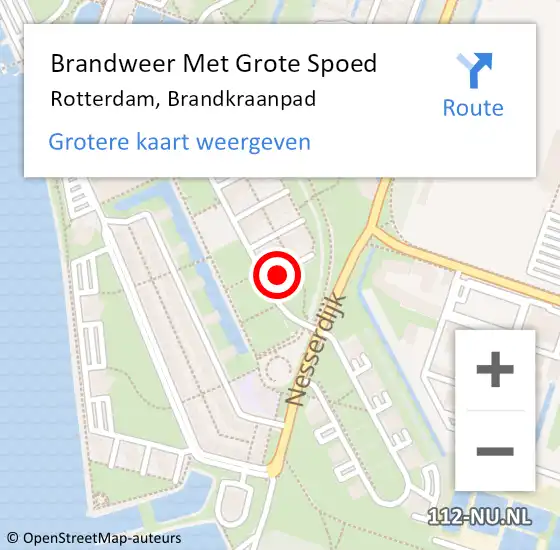 Locatie op kaart van de 112 melding: Brandweer Met Grote Spoed Naar Rotterdam, Brandkraanpad op 23 oktober 2020 10:39