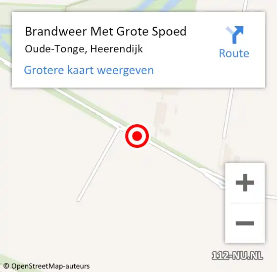 Locatie op kaart van de 112 melding: Brandweer Met Grote Spoed Naar Oude-Tonge, Heerendijk op 23 oktober 2020 10:46