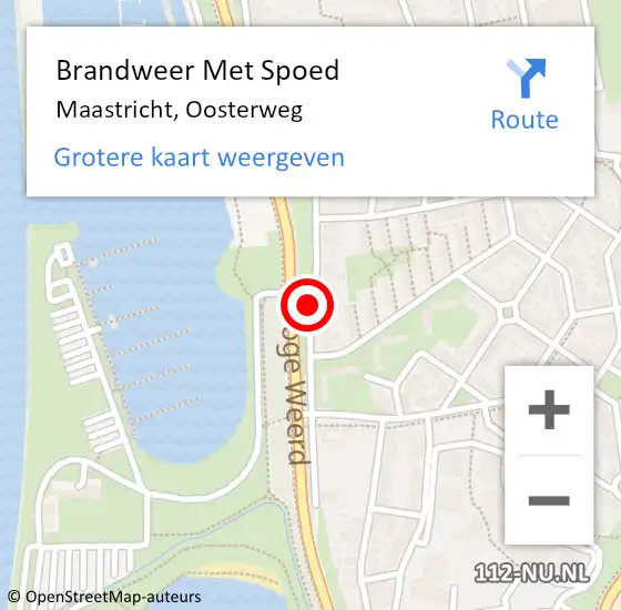 Locatie op kaart van de 112 melding: Brandweer Met Spoed Naar Maastricht, Oosterweg op 23 oktober 2020 10:58