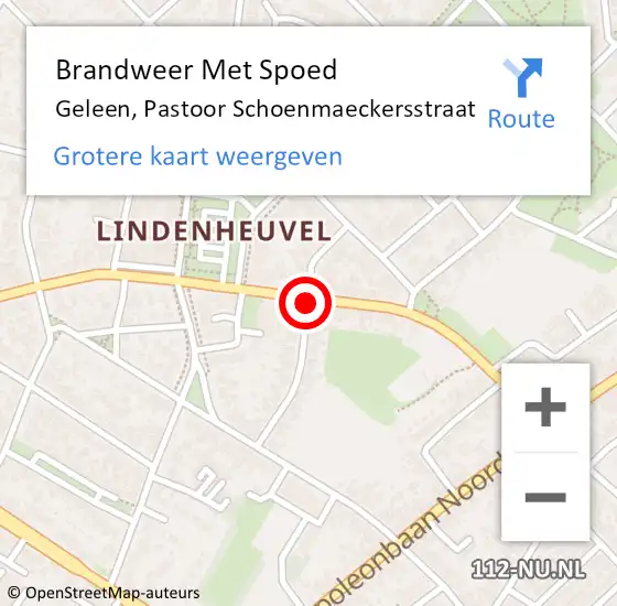 Locatie op kaart van de 112 melding: Brandweer Met Spoed Naar Geleen, Pastoor Schoenmaeckersstraat op 23 oktober 2020 11:07