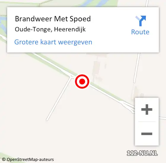 Locatie op kaart van de 112 melding: Brandweer Met Spoed Naar Oude-Tonge, Heerendijk op 23 oktober 2020 11:27