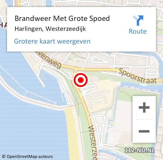 Locatie op kaart van de 112 melding: Brandweer Met Grote Spoed Naar Harlingen, Westerzeedijk op 22 mei 2014 15:04