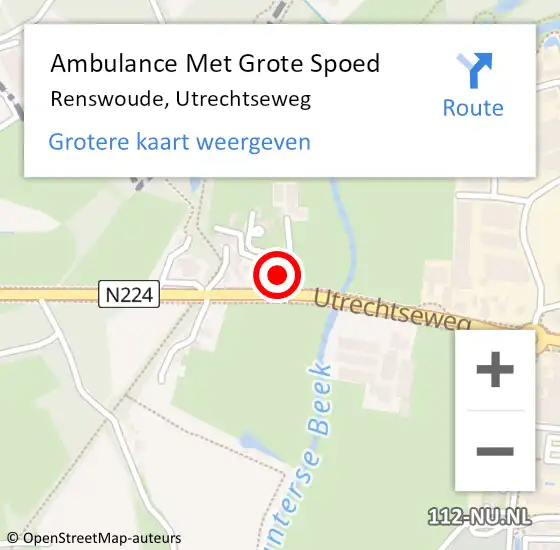 Locatie op kaart van de 112 melding: Ambulance Met Grote Spoed Naar Renswoude, Utrechtseweg op 22 mei 2014 15:10