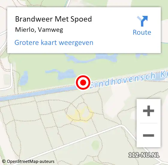 Locatie op kaart van de 112 melding: Brandweer Met Spoed Naar Mierlo, Vamweg op 23 oktober 2020 14:35