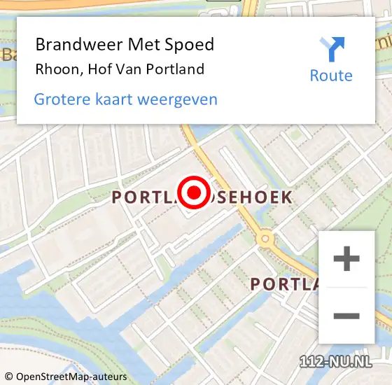 Locatie op kaart van de 112 melding: Brandweer Met Spoed Naar Rhoon, Hof Van Portland op 23 oktober 2020 15:58