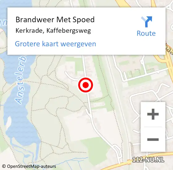 Locatie op kaart van de 112 melding: Brandweer Met Spoed Naar Kerkrade, Kaffebergsweg op 23 oktober 2020 16:26