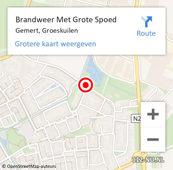 Locatie op kaart van de 112 melding: Brandweer Met Grote Spoed Naar Gemert, Groeskuilen op 23 oktober 2020 17:25