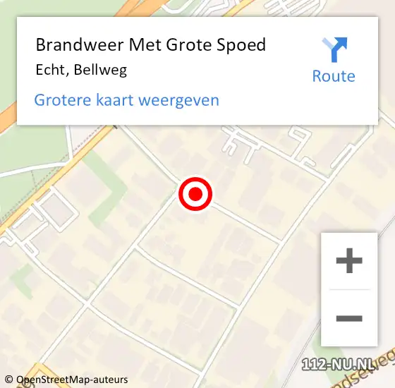 Locatie op kaart van de 112 melding: Brandweer Met Grote Spoed Naar Echt, Bellweg op 23 oktober 2020 17:53