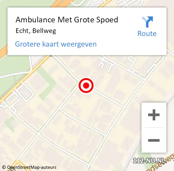 Locatie op kaart van de 112 melding: Ambulance Met Grote Spoed Naar Echt, Bellweg op 23 oktober 2020 17:53