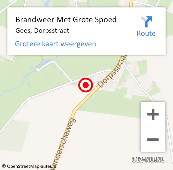 Locatie op kaart van de 112 melding: Brandweer Met Grote Spoed Naar Gees, Dorpsstraat op 22 mei 2014 15:42