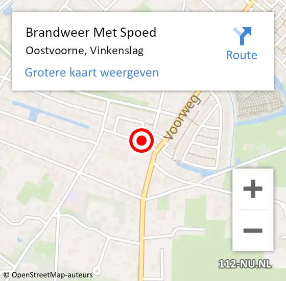 Locatie op kaart van de 112 melding: Brandweer Met Spoed Naar Oostvoorne, Vinkenslag op 23 oktober 2020 19:34