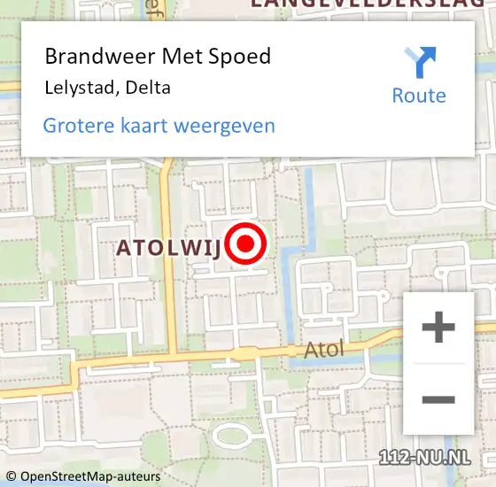 Locatie op kaart van de 112 melding: Brandweer Met Spoed Naar Lelystad, Delta op 23 oktober 2020 21:08