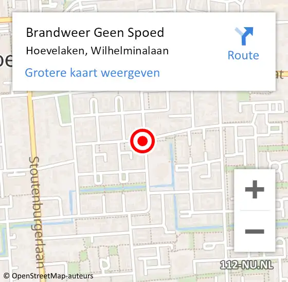 Locatie op kaart van de 112 melding: Brandweer Geen Spoed Naar Hoevelaken, Wilhelminalaan op 23 oktober 2020 21:30
