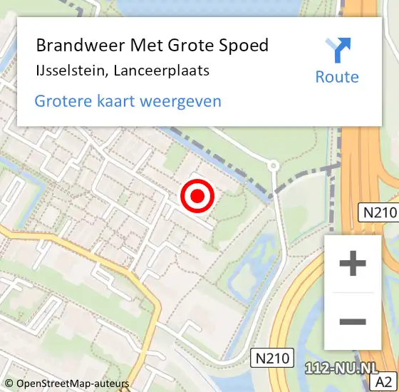 Locatie op kaart van de 112 melding: Brandweer Met Grote Spoed Naar IJsselstein, Lanceerplaats op 23 oktober 2020 23:38