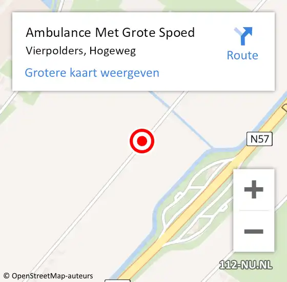 Locatie op kaart van de 112 melding: Ambulance Met Grote Spoed Naar Vierpolders, Hogeweg op 24 oktober 2020 00:31