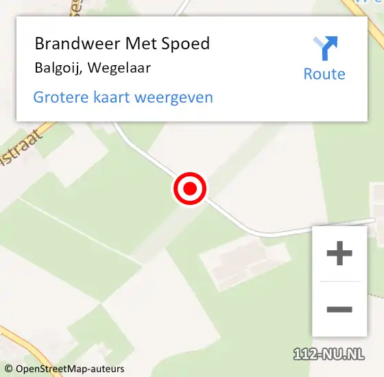 Locatie op kaart van de 112 melding: Brandweer Met Spoed Naar Balgoij, Wegelaar op 22 mei 2014 16:25