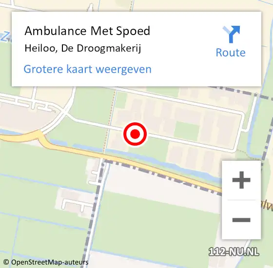 Locatie op kaart van de 112 melding: Ambulance Met Spoed Naar Heiloo, De Droogmakerij op 24 oktober 2020 09:12