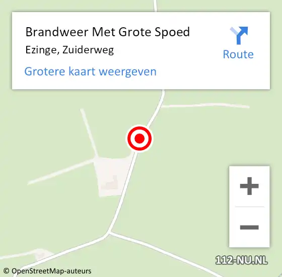 Locatie op kaart van de 112 melding: Brandweer Met Grote Spoed Naar Ezinge, Zuiderweg op 24 oktober 2020 12:29