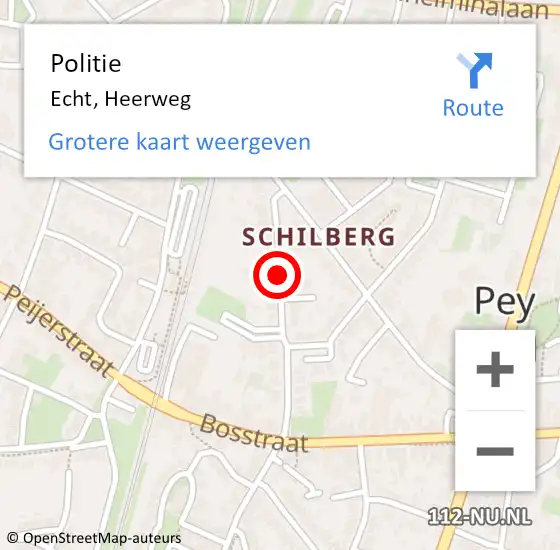 Locatie op kaart van de 112 melding: Politie Echt, Heerweg op 24 oktober 2020 13:31