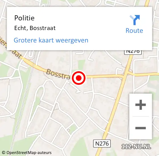 Locatie op kaart van de 112 melding: Politie Echt, Bosstraat op 24 oktober 2020 13:32