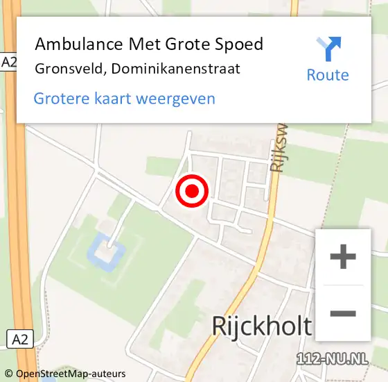 Locatie op kaart van de 112 melding: Ambulance Met Grote Spoed Naar Gronsveld, Dominikanenstraat op 22 mei 2014 17:04