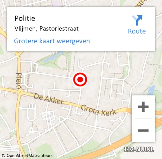 Locatie op kaart van de 112 melding: Politie Vlijmen, Pastoriestraat op 24 oktober 2020 16:53