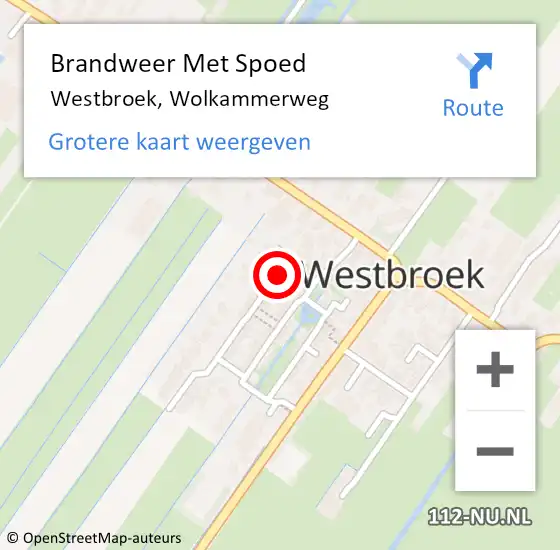 Locatie op kaart van de 112 melding: Brandweer Met Spoed Naar Westbroek, Wolkammerweg op 2 oktober 2013 18:39