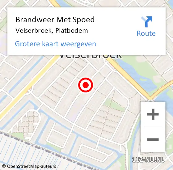 Locatie op kaart van de 112 melding: Brandweer Met Spoed Naar Velserbroek, Platbodem op 24 oktober 2020 17:20