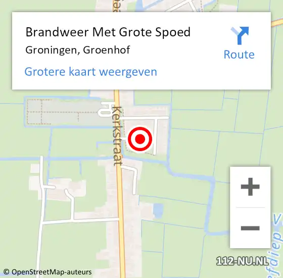 Locatie op kaart van de 112 melding: Brandweer Met Grote Spoed Naar Groningen, Groenhof op 24 oktober 2020 17:31