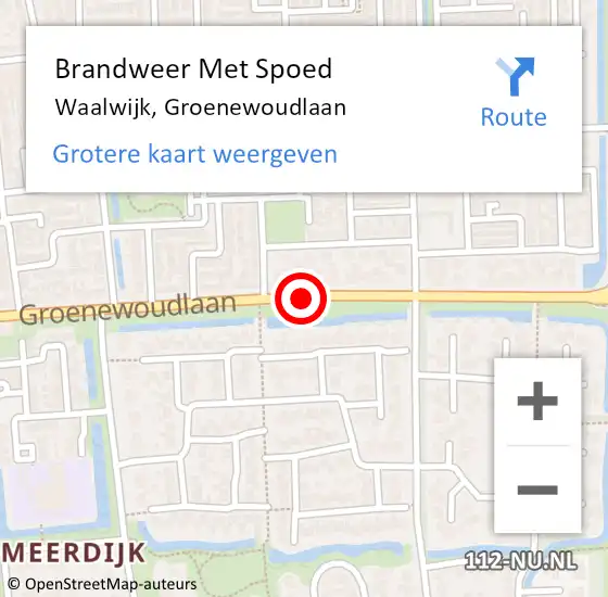 Locatie op kaart van de 112 melding: Brandweer Met Spoed Naar Waalwijk, Groenewoudlaan op 24 oktober 2020 18:23