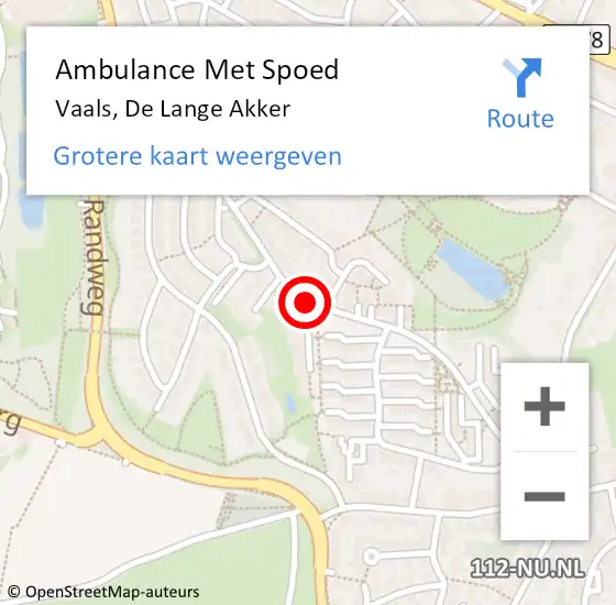 Locatie op kaart van de 112 melding: Ambulance Met Spoed Naar Vaals, De Lange Akker op 24 oktober 2020 19:04